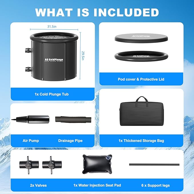 1/3HP Ice Bath Chiller & Cold Plunge Tub Kit – XL 100 Gal Insulated Ice Pod.