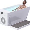 Deeptime Smart Cold Plunge Tub with Basin, Built-in Chiller (Down to 38 °F) – Smartphone Controlled, Whisper-Quiet, Spacious Design for Full-Body Recovery & Cold Therapy,White