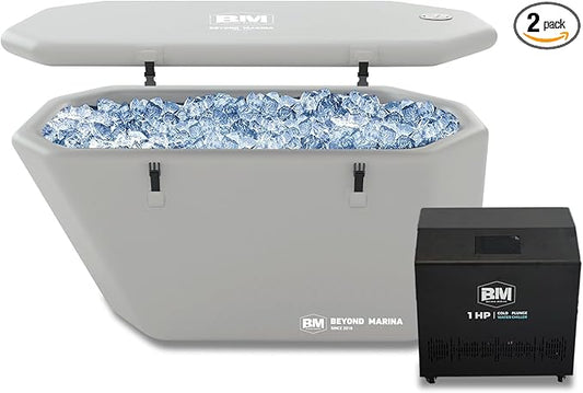 Slanted-Edge Cold Plunge Tub with 1 HP Chiller, Inflatable Ice Bath Tub with Hot & Cold.