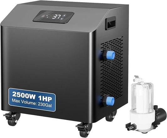 Ice Bath Water Chiller for Cold Plunge Tubs, Cold Plunge Chiller with External Filter & Pump.