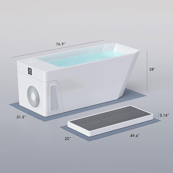 Deeptime Smart Cold Plunge Tub with Basin, Built-in Chiller (Down to 38 °F)