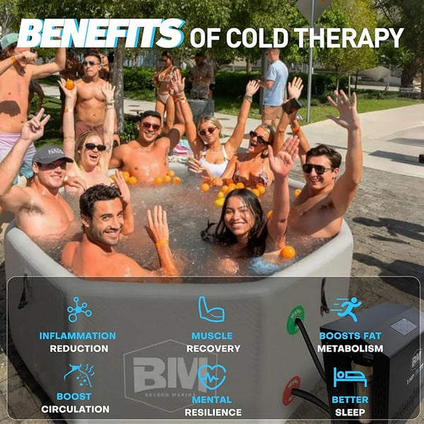 Inflatable Octagonal Ice Bath Tub with1 HP Chiller, Hot & Cold, Ozone, WiFi.