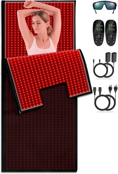 iTHERAU Large Red Light Therapy Blanket 2460 LEDs Infrared Red Light Sleep Bag.