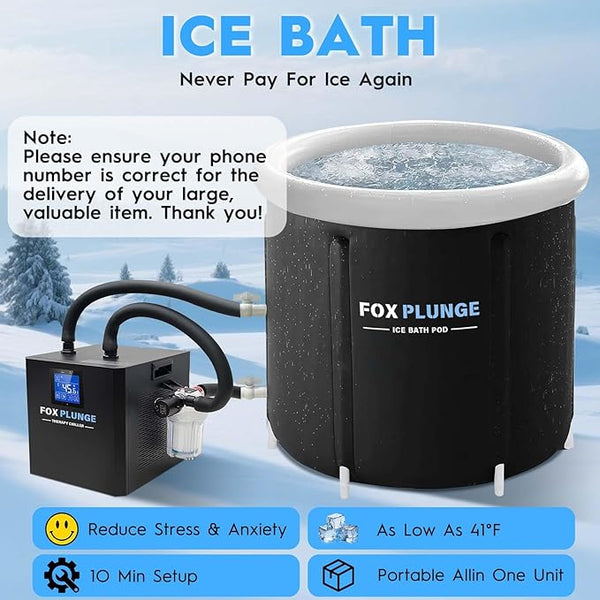 FOXPLUNGE Cold Plunge Chiller 1/2HP - 132 Gallons Water Chiller for Ice Bath Tubs. with 2 Water Pumps.