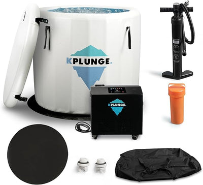 Arctic Fox 39" 1-Person Inflatable Cold Plunge Ice Bath or Hot Tub with 3/4 HP Chiller and Heater.