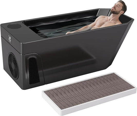 Deeptime Smart Cold Plunge Tub with Basin, Built-in Chiller (Down to 38 °F) – Smartphone Controlled.
