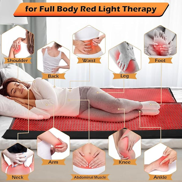 iTHERAU Large Red Light Therapy Blanket 2460 LEDs Infrared Red Light Sleep Bag.