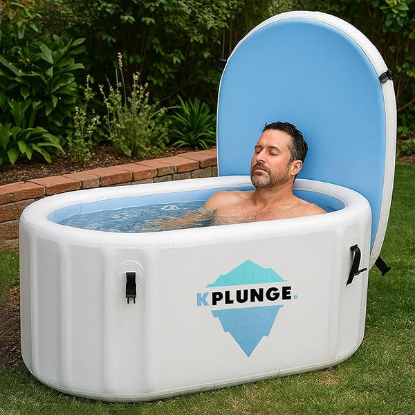 Kodiak 59" 1-Person Inflatable Cold Plunge Ice Bath Tub or Hot Tub with PVC Insulated Lid.