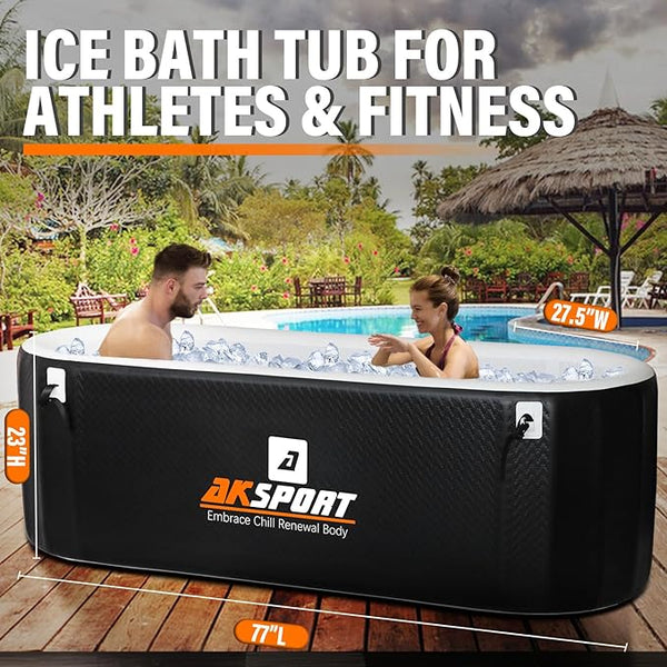 AKSPORT Ice Bath Tub for Athletes, 225 Gallons Inflatable Cold Plunge Tub.