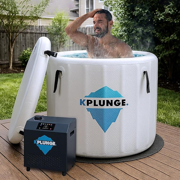 Arctic Fox 39" 1-Person Inflatable Cold Plunge Ice Bath or Hot Tub with 1 HP Chiller and Heater.