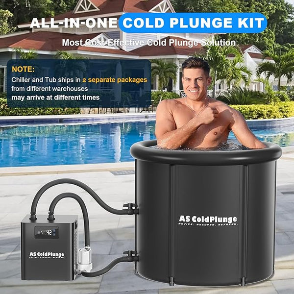 1/3HP Ice Bath Chiller & Cold Plunge Tub Kit – XL 100 Gal Insulated Ice Pod.