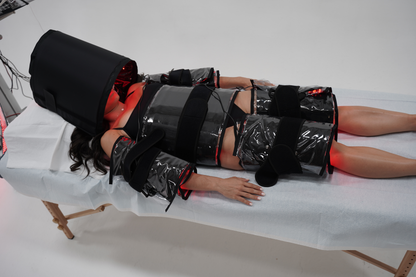 Full Body Red Light Therapy System 12,690 LED's in System. Includes 4 Pads 11" X 27", 2 Pads 11' X 16", 1 Face Dome, 1 Chin Pad