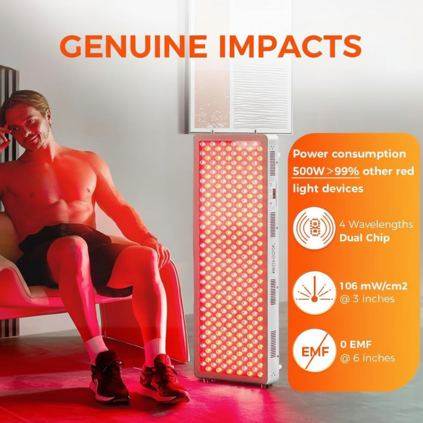 Red Light Therapy Device, 4 Wavelengths Full Body Infrared Red Light Therapy at Home.