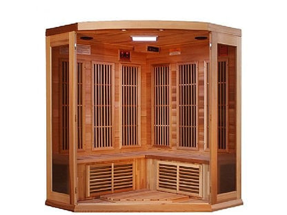 Maxxus 3-Person Corner FAR Infrared Sauna Carbon Low EMF with Canadian Red Cedar