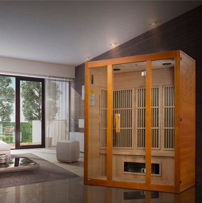 Maxxus "Alpine" Dual Tech 3-Person Low EMF FAR Infrared Sauna with Canadian Hemlock